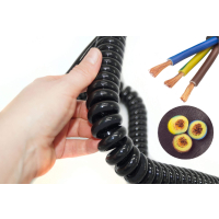 KABEL PRZEWÓD SPIRALNY 3-ŻYŁOWY OMY 3x1 PRĄDOWY SPIRALA 500 mm Rozciągany KABEL PRZEWÓD SPIRALNY 3-ŻYŁOWY OMY 3x1 PRĄDOWY SPIRALA 500 mm Rozciągany